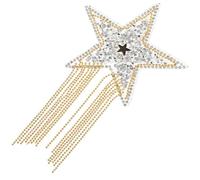 BESTYASH Toppa da Stirare a Stella con Pietre Decorative e Perline Dorate e Argento Applicazione di Pietre per Abbigliamento e Riparazione di Vestiti Accessorio Decorativo Fai da Te per