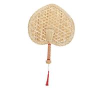 BESTYASH Ventaglio Portatile Estivo in Paglia di Grano Intrecciata Mano Ventaglio Manuale Cinese Decorativo per Spiaggia Campeggio e Raffreddamento