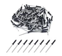 BESTYCHAO 100 pezzi rivetti ciechi in alluminio 3,2 mm x 12,7 mm, rivetti pop rivetti aperti, confezione da 100 - nero