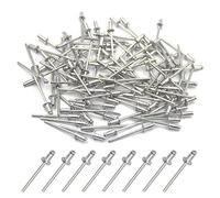 BESTYCHAO 100 pezzi rivetti ciechi in alluminio 3,2 mm x 6 mm, rivetti pop rivetti aperti, confezione da 100 - argento