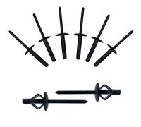 BESTYCHAO 60 pezzi Tri-Fold Exploding Pop Rivetti a flangia grande in alluminio, Nero (4,8 x 25 mm)
