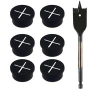 BESTYCHAO Passacavo flessibile in silicone, 6 passacavi da scrivania da 2,5 cm, con 1 punta per scrivania, tavolo e altri fori per mobili, gestione dei cavi (nero)