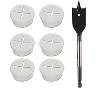 BESTYCHAO Passacavo in silicone flessibile, 6 pezzi Passacavo da scrivania da 1 pollice con 1 punta da trapano
