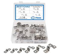 BESTYCHAO Set di 100 morsetti per nastro tubolare, in acciaio inox 304, a U, M5, M8, M10, M16, M20, M25, due fori