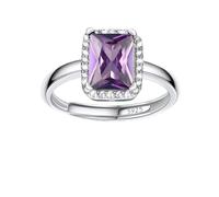 Bestyle Anello Donna Argento 925 Regolabile con Pietra Settembre Zaffiro, Anello Regolabile con Pietra Portafortuna Forma Cuore Anello Argento 925 Donna, Confezione Regalo