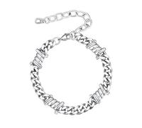 Bestyle Bracciale Uomo con Punte a Spina, Catena Spessa Argento con Spine, Larghezza 7MM Argento, Bracciali Acciaio Uomo Hip-Hop Stile Urbano Regalo per Lui