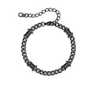 Bestyle Bracciale Uomo con Punte a Spina, Catena Spessa Nero con Spine, Larghezza 5MM Nero, Bracciali Acciaio Uomo Hip-Hop Stile Urbano Regalo per Lui