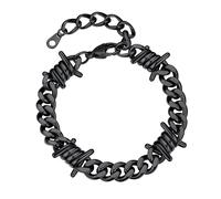 Bestyle Bracciale Uomo con Punte a Spina, Catena Spessa Nero con Spine, Larghezza 9MM Nero, Bracciali Acciaio Uomo Hip-Hop Stile Urbano Regalo per Lui