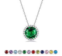 Bestyle Collana Argento 925 Collana Punto Luce Collana Donna Con Pietra Portafortuna Maggio Smeraldo, Confezione Regalo