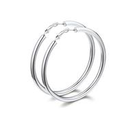 Bestyle Orecchini Donna Cerchio Acciaio Inossidabile 30-80mm Grosso | Orecchini a Cerchio Donna Acciaio Chirurgico Ipoallergenico Colore Argento/Oro/Nero Stile Minimalismo Regalo per Donna