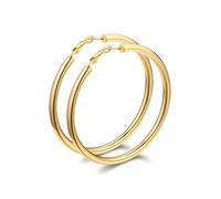 Bestyle Orecchini Donna Cerchio Acciaio Inossidabile 30-80mm Grosso | Orecchini a Cerchio Donna Acciaio Chirurgico Ipoallergenico Colore Argento/Oro/Nero Stile Minimalismo Regalo per Donna