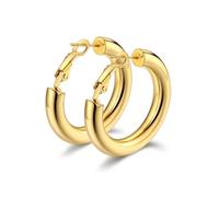 Bestyle Orecchini Donna Cerchio Acciaio Inossidabile 30-80mm Grosso | Orecchini a Cerchio Donna Acciaio Chirurgico Ipoallergenico Colore Argento/Oro/Nero Stile Minimalismo Regalo per Donna