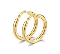 Bestyle Orecchini Donna Cerchio Acciaio Inossidabile 30-80mm Grosso | Orecchini a Cerchio Donna Acciaio Chirurgico Ipoallergenico Colore Argento/Oro/Nero Stile Minimalismo Regalo per Donna