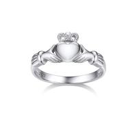 Bestyle S925 Anello Cuore Argento Classica Forma Irlandese Corona Proteggere il Cuore Incoronare con l'amore Donna Regalo Fidanzata Compleanno Anello di Fidanzamento