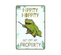 Bestylez Funny Metal Sign Door Sign Frog Decor For Bedroom, Bar, Garage, Yard - Hippity Hoppity Get Off My Property Frog Gift 12 x 8 Inch (005)