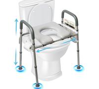 BestZings Rialzo WC per Anziani - Comoda WC per Anziani, Alzata per WC Regolabile, Seduta Ergonomica e Sicura, alzawater per protesi anca, rialzo per wc, alza water, Materiale Robusto