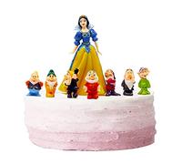 BESTZY Mini Figurine Set Biancaneve EI Sette Nani Cake Topper Principesse Decorazioni Compleanno Giocattoli Bambini per Festa di Compleanno Doll 8 Pezzi