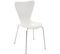 CLP Sedia Da Pranzo Impilabile In Legno E Telaio in Metallo I Sedia Conferenza E Riunioni | Altezza Seduta 45 CM, Colore:bianco