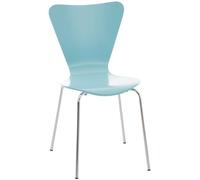 Sedia da Pranzo Impilabile Calisto in Legno E Telaio in Metallo I Sedia Conferenza E Riunioni I Altezza Seduta 45 CM, Colore:Azzurro