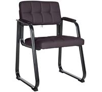 CLP Sedia Visitatore Canada B In Similpelle I Sedia Attesa Imbottita Con Schienale E Braccioli I Sedia Conferenza Telaio In Metallo Opaco, Colore:marrone