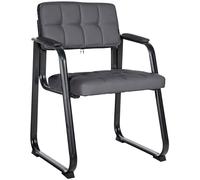 CLP Sedia visitatore Canada B in similpelle imbottita con braccioli, telaio metallo opaco, grigio