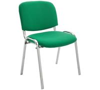Sedia Ospite Ken C Imbottita I Sedia Attesa In Stoffa E Metallo Cromato I Sedia Ufficio Impilabile Carico Max 120 KG I Sedia Riunioni, Colore:verde