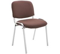 Sedia Ospite Ken C Imbottita I Sedia Attesa In Stoffa E Metallo Cromato I Sedia Ufficio Impilabile Carico Max 120 KG I Sedia Riunioni, Colore:marrone