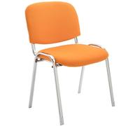Sedia Ospite Ken C Imbottita I Sedia Attesa In Stoffa E Metallo Cromato I Sedia Ufficio Impilabile Carico Max 120 KG I Sedia Riunioni, Colore:arancione