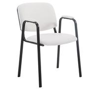 CLP Sedia Visitatore Ken Pro Imbottita In Similpelle I Sedia Conferenza Portata Max 120 KG I Sedia Riunioni Telaio In Metallo, Colore:bianco