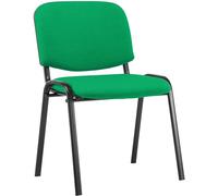 CLP Sedia Ospite Ken Imbottita I Sedia Attesa In Stoffa I Sedia Impilabile Carico Max 120 KG I Sedia Classica Telaio In Metallo, Colore:verde