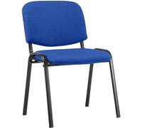 CLP Sedia Ospite Ken Imbottita I Sedia Attesa In Stoffa I Sedia Impilabile Carico Max 120 KG I Sedia Classica Telaio In Metallo Colore:blu