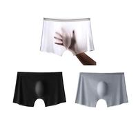 Biancheria intima degli uomini 3D Stereo Stamping Un Pezzo Uomo Ghiaccio Seta Boxer Traspirante Senza Cuciture Sexy Trasparente Trasparente Slip, 3color11, X-Large