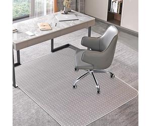 BesWin Tappetino per sedia da ufficio 90 x 120 cm, in plastica trasparente, protezione per moquette a pelo basso, spessore 2,2 mm, antiscivolo, per pavimenti in moquette, facile scorrimento e piatto