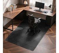 BesWin Tappetino per sedia da ufficio per pavimenti duri, 120 x 150 cm, resistente, grande, per scrivania del computer, per pavimenti in legno, antiscivolo, per casa, ufficio, giochi, nero