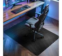 BesWin Tappetino per sedia da ufficio per pavimenti duri, 76 x 122 cm, resistente, tappetino protettivo per scrivania per computer, pavimenti in legno, antiscivolo, per casa, ufficio, giochi, nero