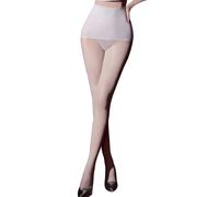 BESYFAY Collant da uomo senza cuciture a 360°, in nylon altamente elastico, lucido, con guaina per il pene, bianco (fodero chiuso), Taglia unica