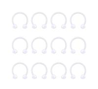 Besyvvin 16G 12mm Chiaro Fer à Cheval Nez Lèvre Septum Anneau Helix Piercing Scrilico Fleixble Plastica Circulaire Barbells Sourcil Cartilage Daith Boucles d'oreilles Bijoux de Piercing