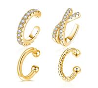 Besyvvin Piercing Falsi All'Orecchio Ear Cuffs Manette All'Orecchio Acciaio Chirurgico Orecchino Senza Piercing Non Forato Falso Naso Piercing Lip Helix Donna