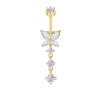 Besyvvin Piercing ombelico argento sterling 925 6/8/10/12mm Gioiello pendente a farfalla per piercing da donna