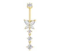 Besyvvin Piercing ombelico argento sterling 925 6/8/10/12mm Gioiello pendente a farfalla per piercing da donna