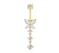 Besyvvin Piercing ombelico argento sterling 925 6/8/10/12mm Gioiello pendente a farfalla per piercing da donna
