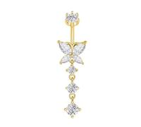 Besyvvin Piercing ombelico argento sterling 925 6/8/10/12mm Gioiello pendente a farfalla per piercing da donna