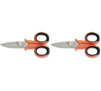 Beta 1128BMX - Forbici per elettricisti lame diritte in acciaio inossidabile con microdentatura (Confezione da 2)