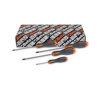 Beta 1202E/S4 - Set 4 Giraviti Evox con impronta a croce Phillips®, Acciaio Cromato Punta Nera, Impugnatura Bi-materiale Ergonomica, Misure PH0-PH3 (60-150 mm) - Utensili Professionali