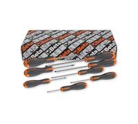 Beta 1203E/S8 - Set 8 Giraviti Evox intaglio + Phillips, Acciaio Cromato Punte Nere, Impugnatura Evox Ergonomica, Misure da 2,5-6,5 mm & PH0-PH2 - Utensili Professionali