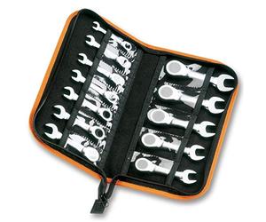Beta 142C/A12 Set Chiavi Combinate Corte Diritte a Cricchetto in Astuccio, set da 12 Pezzi, Ideali per Bulloni e Dadi