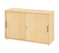BETA 1752S | Armadietto con porte scorrevoli chiudibili a chiave | 2 altezze - Acero maniglia in plastica