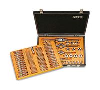 Beta 446/C110 - Assortimento di maschi e filiere con accessori in acciaio al cromo filettatura metrica in cassetta di legno