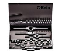 Beta 447/C53 - Assortimento di maschi e filiere con accessori in acciaio HSS filettatura metrica in cassetta metallica