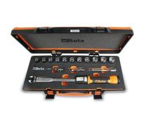 Beta 666/C10X - Chiave dinamometrica a scatto Zero-Reset 20-100 Nm con quadro 1/2” in cassetta con bussole e prolunghe